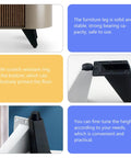 Two Pack Adjustable Aluminum Alloy Furniture Feet Replacement Legs for Cabinets and Tables, black finish with scratch-resistant ring