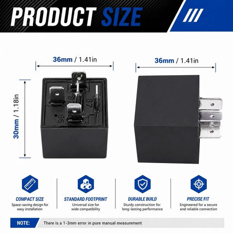 Heavy Duty 4 Pack 5 Pin Electrical Relays For Automotive Cars Trucks Marine Boats 12V 30 To 40 Amp Reliable High Current Switches measurement