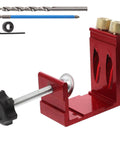 Pocket Hole Jig Kit For Woodworking Locator Tool With Diagonal Drilling Guide And Precise Depth Markings, metal components