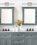 Dual 24 Inch Modern LED Vanity Light, Brushed Nickel, Cold White 5000K, Above Two Bathroom Mirrors, Dimmable, Adjustable Direction