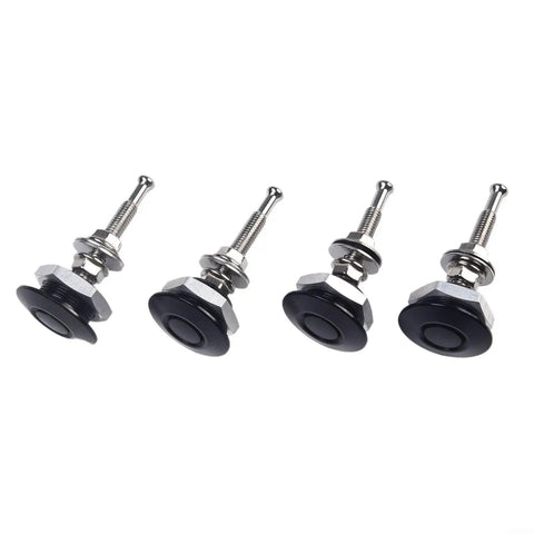 Four Heavy Duty Aluminum Bumper Fasteners For Car Trunk Hatch Lid Quick Release Locks 30mm Diameter Black Push Button Hood Latch Kit