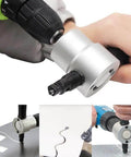 Beefy Multipurpose Double Head Sheet Metal Nibbler And Hole Saw Drill Cutter Attachment for electric drills, cutting metal.