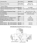 Technical specifications for heavy duty hydraulic solenoid valve, D03 NG6 size, 21 GPM, 4560 PSI, mounting dimensions included.