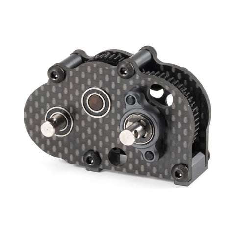 Carbon Fiber OD 3 Transmission Overdrive Gearbox 18.6 Front OD for 1 to 10 RC Crawler LCG Chassis Comp Rigs, right motor version