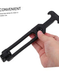Hand holding Beefy Rubber Draw Latches 2 Pack For Tool Boxes And Coolers High Load Capacity T Handle Hasp Indoor Outdoor Use