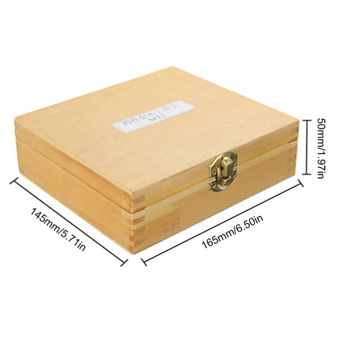 Kick Start Your Woodworking Game With This Heavy Duty Mt2 Spur Live Center Set in a wooden storage box, measuring 165mm x 145mm x 50mm.