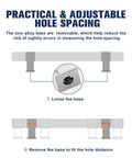 Diagram showing adjustable hole spacing for Slick 30 Pack Kitchen Cabinet Pulls With Square Clear Tube, 90mm Center To Center.