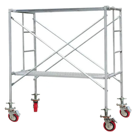 Tough As Nails Heavy Duty 6 Inch Adjustable Leveling Screw Jack Caster Wheels 360 Degree Swivel double lock brakes on scaffolding.