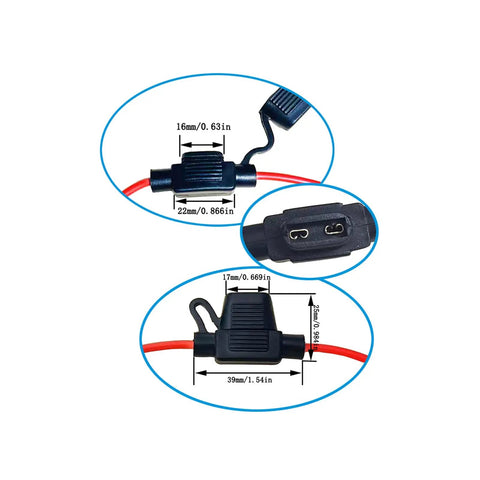 10 Pack 18 AWG Inline Mini Fuse Holders Waterproof For Car Truck Boat SUV 32V DC 30cm Lead Built To Last ROHS Compliant Auto Electrical Wiring Kit