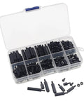 320 Piece M2.5 Nylon Hex Spacer Standoff Kit With Screws And Nuts In Black For DIYers And Makers