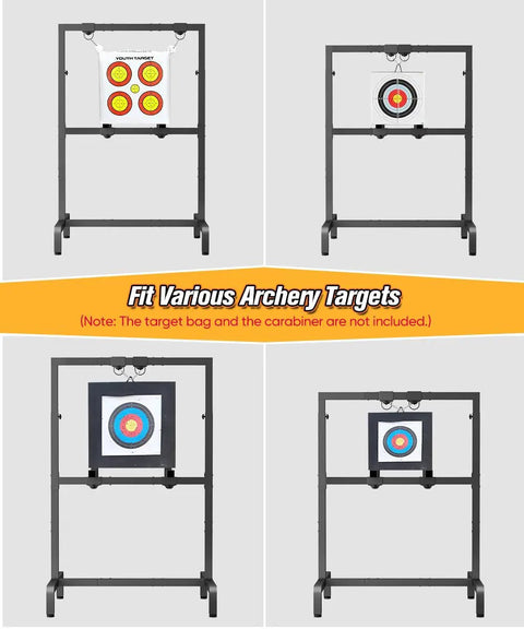 Adjustable Archery Target Stand for Foam and 3D Targets Portable Target Holder with Raised Leg Design for Range Practice