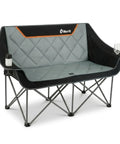 Oversized Heavy Duty Camping Loveseat With Cup Holders Quad Fold Double Camping Couch Holds 650 Lb Weight Capacity