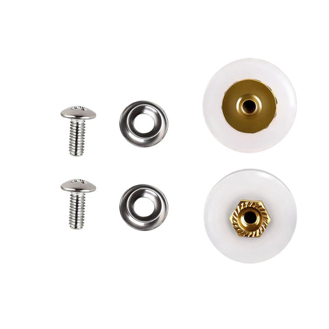 Heavy Duty Screen Roller Assembly 2 Pack Replaces 9311006 For Top Hung Sliding Patio Doors Smooth Operator with concave wheels and screws.