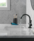 Modern Matte Black Single Hole Bathroom Faucet For Vanity Sink With Optional Deck Plate And Metal Push Pop Drain in sleek design.