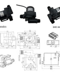 24V Micro Brushless DC Water Circulation Pump Runs Buttery Smooth And Dead Quiet Adjustable Speed Control Heavy Duty Build dimensions and angles.