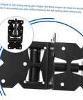 Pro Grade And Tough As Nails Heavy Duty Stainless Steel Gate Hinges Pair For Barn Doors Wooden Fences And Shed Cabinets, top view showing black design.