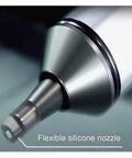 Close-up of flexible silicone nozzle on Pro Grade Desoldering Pump Solder Sucker For Quick Clean Melted Solder Removal Made In Japan
