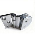Built Tough Glass Door Hinge For 4 To 7mm Glass, Zinc Alloy Stainless Steel Construction, Heavy Duty Support For Wine Cabinets And Sauna Rooms, Easy Install, Durable Pearl Finish, 2 Pack, chrome glass hinge