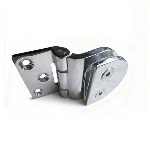 Built Tough Glass Door Hinge For 4 To 7mm Glass, Zinc Alloy Stainless Steel Construction, Heavy Duty Support For Wine Cabinets And Sauna Rooms, Easy Install, Durable Pearl Finish, 2 Pack, chrome glass hinge