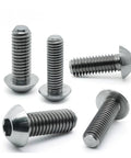 Five titanium alloy button-head hex-socket screws (M2–M4)