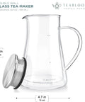 Top Tier Double Walled Insulated Teapot That Keeps Your Daily Brew Sizzling Hot With Slick Stainless Steel Filter Lid For Loose Leaf Tea And Tea Maker For Two Crew Who Want Zero Clutter, 24 oz glass tea maker with mesh strainer.