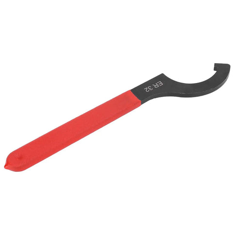 Heavy Duty ER32 Collet Wrench Made From High Speed Steel For Lathe Machines With 48-52HRC heat treated grip spanner tool on a white background.