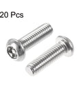 Top Tier M6x20mm Torx Security Pan Head Screws Paired With T30 L Wrenches Forged From 304 Stainless Steel, showing 20 pcs of screws.