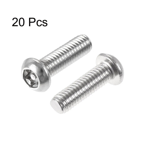 Top Tier M6x20mm Torx Security Pan Head Screws Paired With T30 L Wrenches Forged From 304 Stainless Steel, showing 20 pcs of screws.