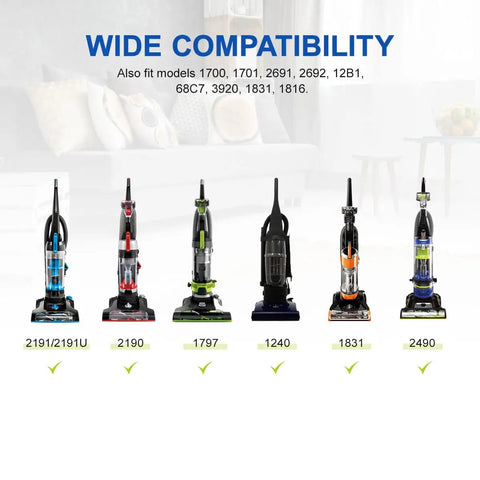 Wide compatibility of Must Have Replacement Vacuum Belt For Bissell PowerForce Helix Turbo Pet Vacuum Fits Models 2191, 2190, 1797, 1240, 1831, 2490