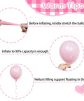 Warm tips for 60 Piece Pink Balloons Set With 12 Inch Latex Balloons on inflating and using helium for floating.