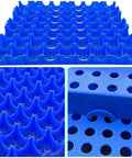 Lightweight Plastic Pallet For Basement Storage And Garage Organization Non Slip Grid Tray With Ventilated Surface Reusable Blue Platform