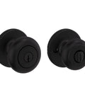 Cove Keyed Entry Door Knob With Lock And SmartKey Security Matte Black Exterior Doorknob For Front Door And Bedroom