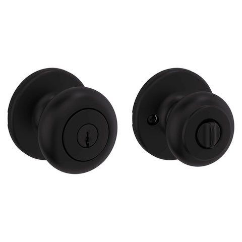 Cove Keyed Entry Door Knob With Lock And SmartKey Security Matte Black Exterior Doorknob For Front Door And Bedroom