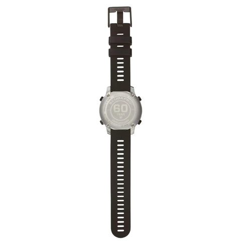G3 Wrist Dive Computer 60th Anniversary Edition With Bluetooth And Watch Style Color Display, back view with silicone strap