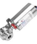 1.5 Inch Tri Clamp Sanitary Butterfly Valve With Pneumatic Actuator Built Tough SS304 Stainless Clamp Connection Single Acting Return