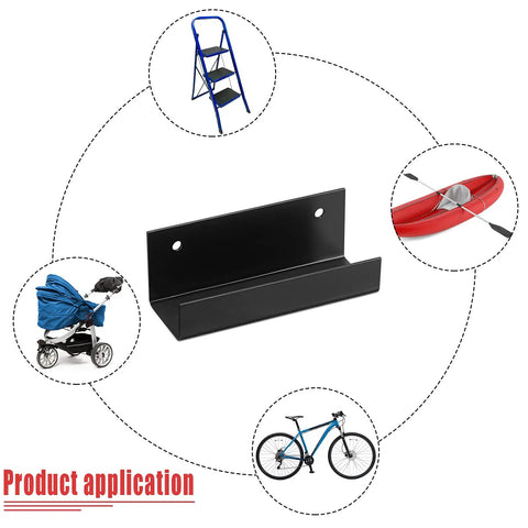 4 Pack Wall Mount Wheelbarrow Hanger Hooks Heavy Duty Steel Garage Storage Organizer for Various Items Application