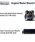 3 Piece Engine Mount Kit For Trucks And SUVs Fits Silverado 1500 Tahoe Suburban 2500 Avalanche Sierra 1500 Yukon Escalade ESV Replaces A5365 A2638 3211 EM5583 EM2638 Beefed Up Engine And Transmission Mounts For AWD And 4WD