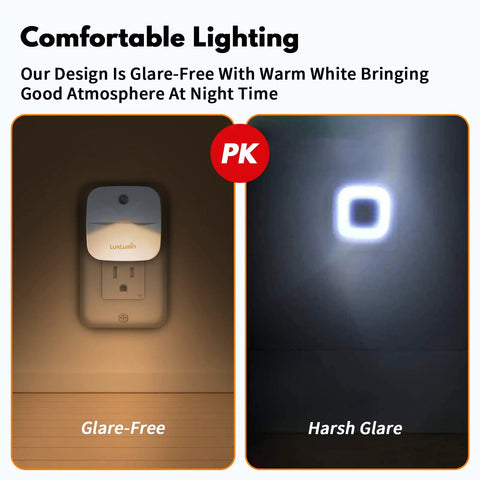 LED Night Light Plug In Wall With Smart Dusk To Dawn Sensor Auto On Auto Off Kid Friendly Bedroom Bathroom Stairs White 4 Pack