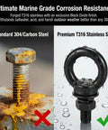Beefy 6 Pack M8 X 0.55 Inch Stainless Steel Eye Bolts With Nuts And Lock Washers, corrosion-resistant vs rusty bolt comparison