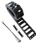 1 Meter Drag Chain Cable Carrier For CNC Routers And Industrial Machines, 25x77mm Open Type R55 shown with cable ties