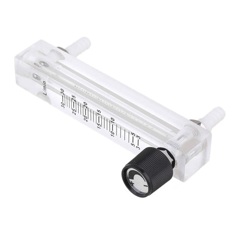 Colorful Acrylic Oxygen Flow Meter 3 To 30 LPM With Control Valve Adjustable Oxygen Flow For Industrial Use Oxygen Bar And Hospital Settings Easy To Read Durable LZQ 7, clear acrylic meter with black adjustment knob