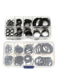 100 160 200 Piece External Retaining Rings Kit with C Clip Washers and Internal Circlips Carbon Steel M6 to M25 in plastic case