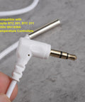 Close-up of NTC 10K Temperature Probe Sensor with 3.5mm audio plug and 9.8ft cable for temperature controllers on gray background.