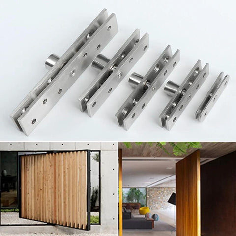 Heavy Duty Hidden Pivot Hinge For Cabinets And Doors With 360 Degree Rotation Positive Axis Eccentric Shaft Stainless Steel 75mm Suitable For Wooden Doors Cabinets Closets Swinging Doors Pivoting Bookcases displayed in multiple views