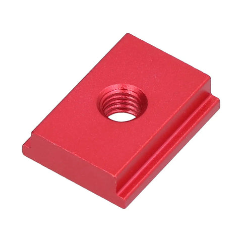 Red Sliding Nut T Track Slider Set With Aluminum Alloy Construction Dual Metric M6 Female Threads Precise Positioning