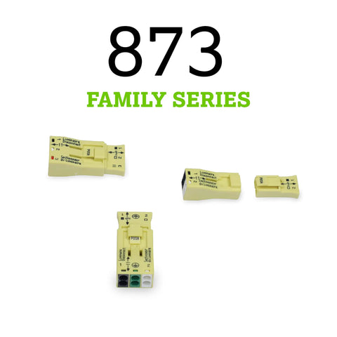Luminaire Disconnect Connector, 3-Pole, For Switching And Dimming Applications, Yellow, 873-903, Jar Of 100, various views