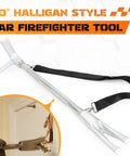 Pro Grade Three In One Halligan Bar For Firefighting And Rescue With Shoulder Strap Forged Steel 30 Inch Emergency Entry Tool