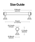 Size guide for Ten Pack Matte Black Cabinet Pulls 7 Inch Straight Bar Handles For Cabinets And Drawers 177.8mm Hole Centers