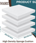 4 Pack High Density Foam Cushions 2 By 20 By 20 Inches Square Seat Replacements For Patio Furniture