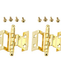 Gold Decorative Hinges For Cabinets And Jewelry Boxes Set Of 2 Crown Style 8 Hole 40mm Vintage Wood Box Hardware With Screws